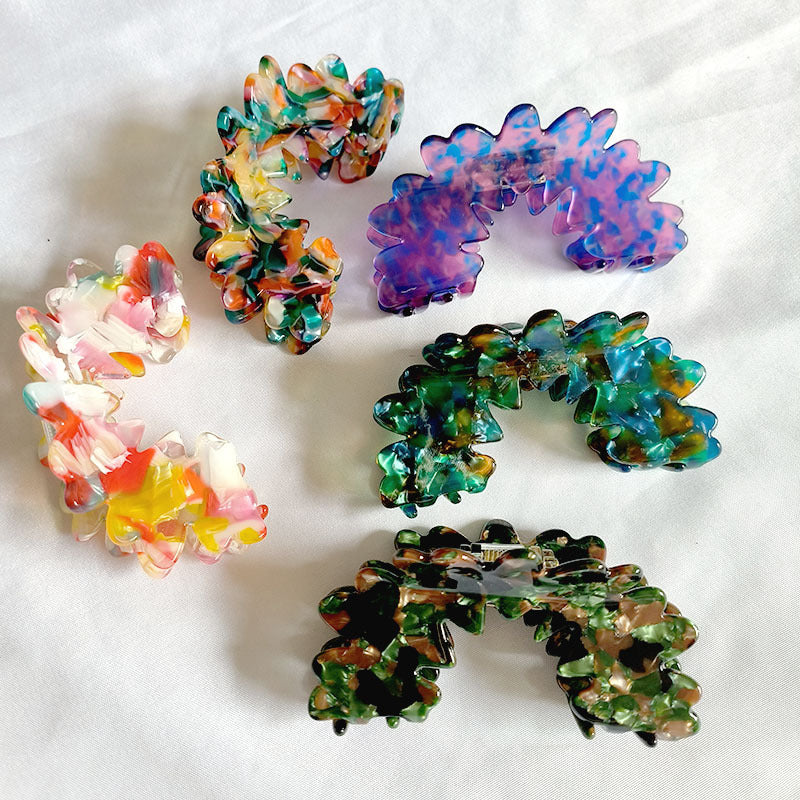 French High-grade Wave Clouds Grip Barrettes