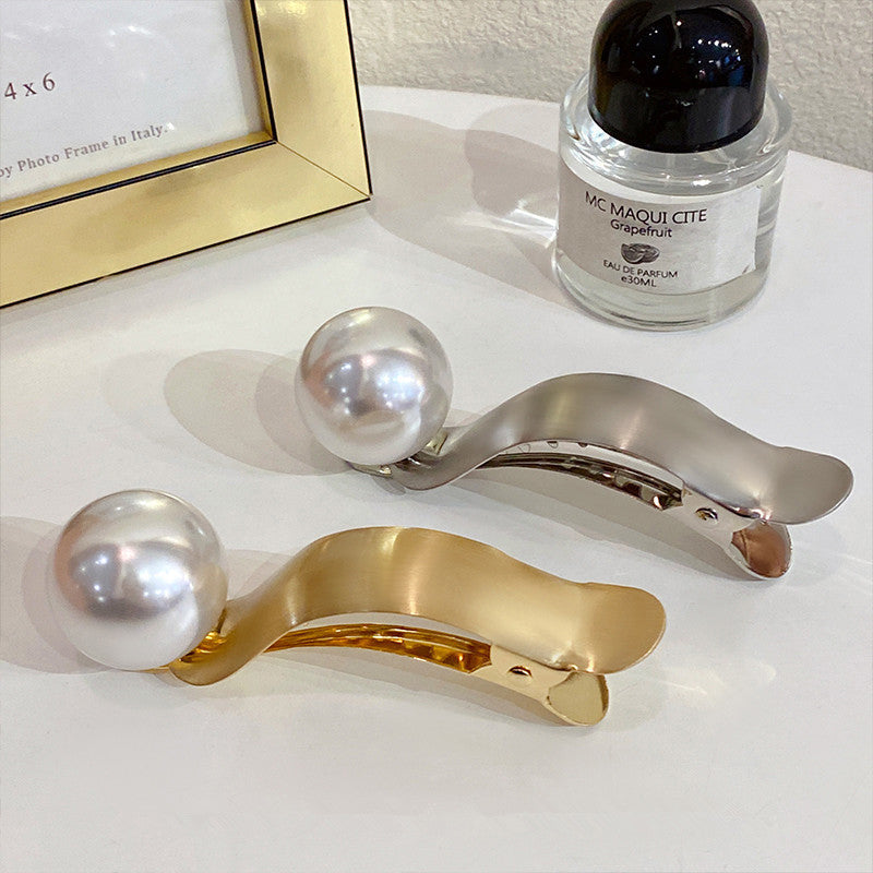 Metal Pearl Barrettes Back Head Shark Clip Hairware