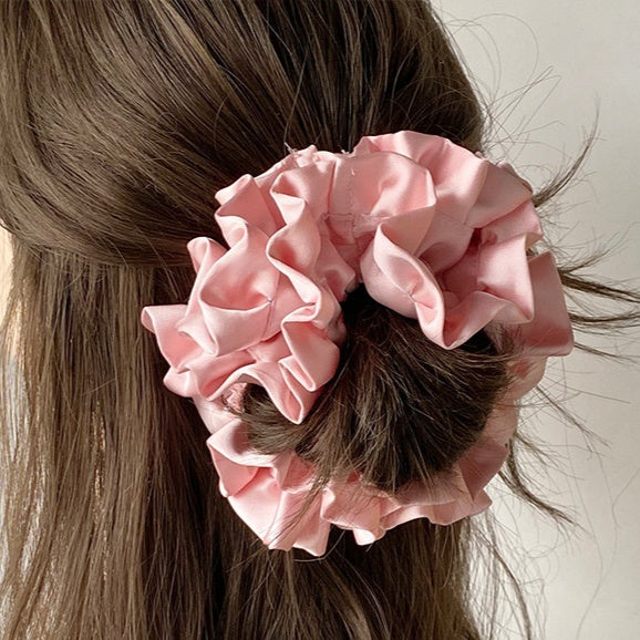 Best Satin Pleated Headdress Flower Large Full Hydrangea Hair Ring