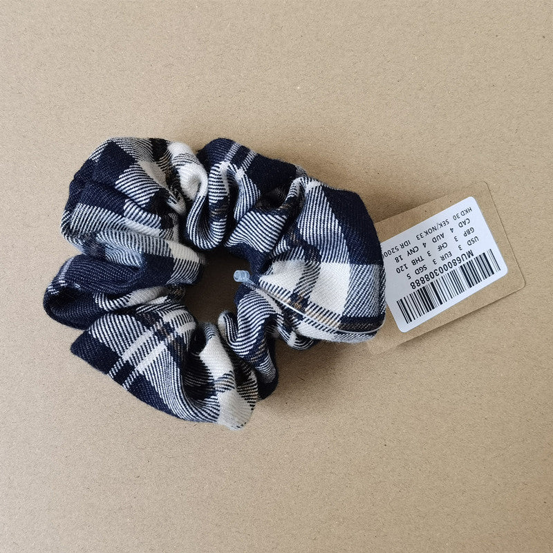 Best Plaid Print Large Intestine Ring Women's Hair Tie