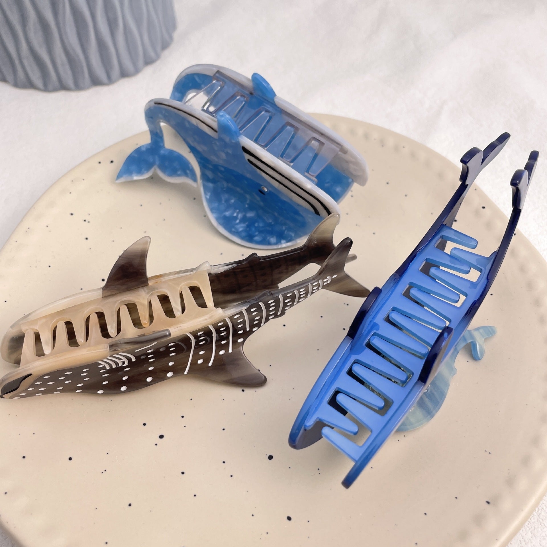 Marine Series Acetic Acid Grip Special-interest Design Animal Whale Shark Cross-border Wholesale Hair Accessories Ponytail Clip