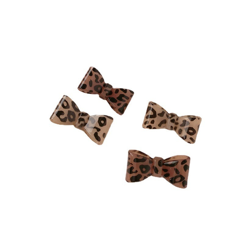 Bow Leopard Print Hair Pin All-match Side Clip