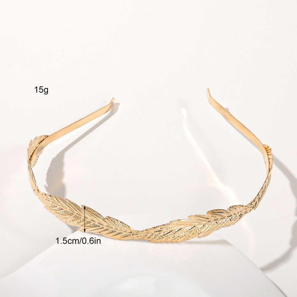 Metal Leaves Headband Bride Hair Clip Headdress