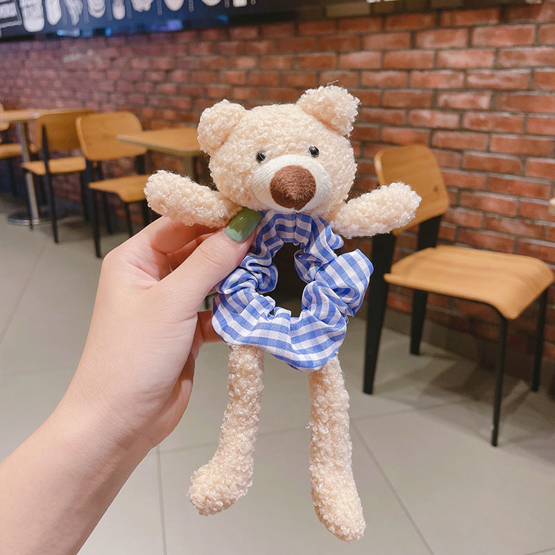 Simple And Cute Bear Plush Large Intestine Hair Ring
