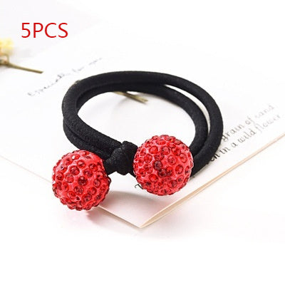 Rhinestone Ball Hair Ring Hair Accessories  Sweet Hair Elastic Band