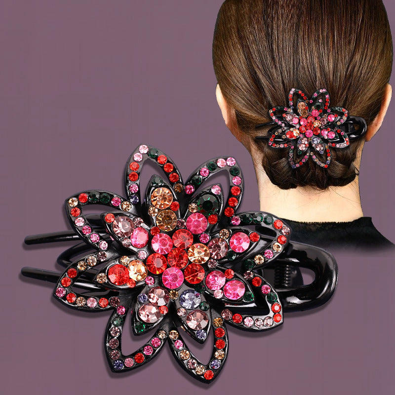 Large Duck Bill Coiled Hair Senior Rhinocaster Back Head Mom Retro Grab Clip