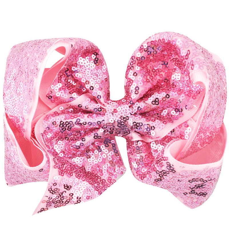 Women's Solid Color Sequin Big Bow Hair Clip