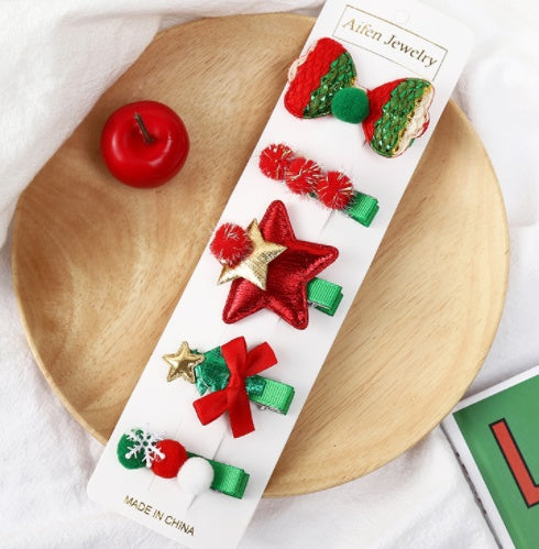 Children's Hair Accessories Christmas Clip Cute Bb Does Not Hurt