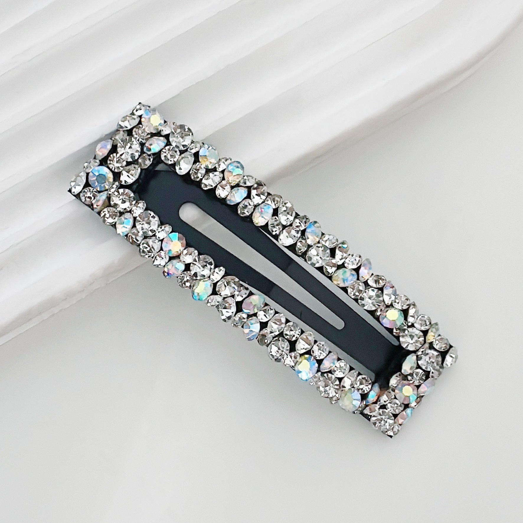Diamond Colorful Crystals Rectangular BB Clip Break Hair Side Bang Clip