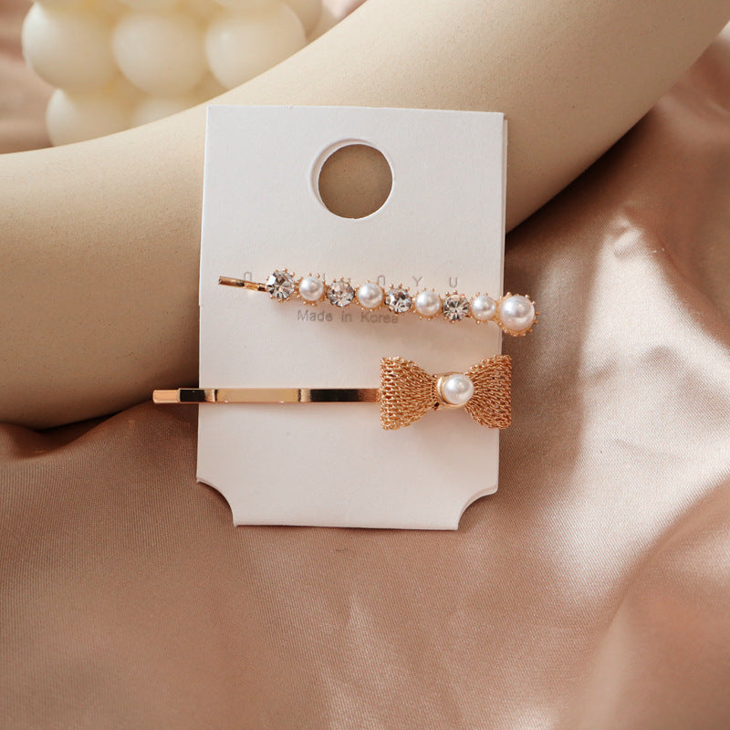 Pearl flower hair clip rhinestone hair clip