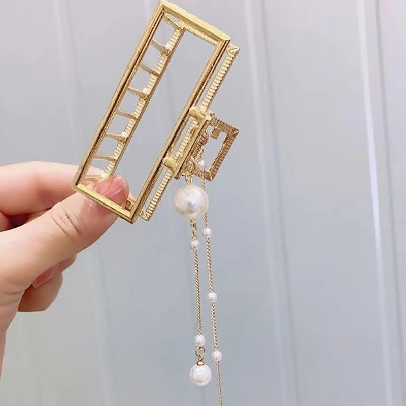 Best Metal Bow Pearl Pendant Hair Clip