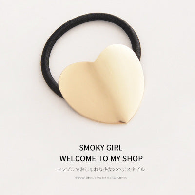 European And American Ins Cold Style Geometric Metal Brushed Hollow Hair Ring