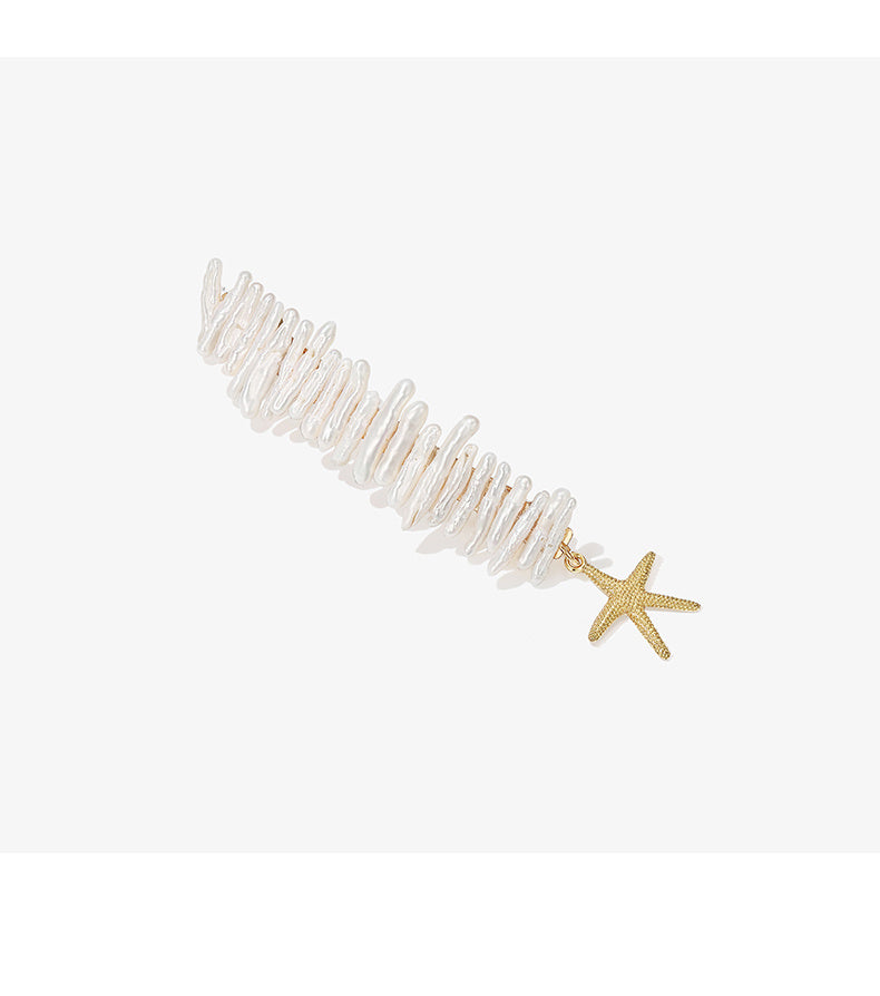 Popular Pearl starfish hairpin one word clip hair ornament