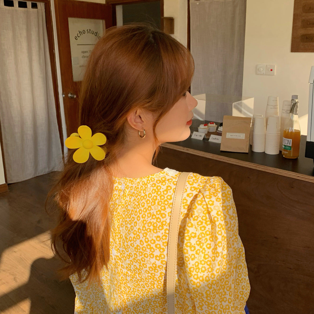 Best Summer Back Head Flower Hair Clip Girl's Hair Hoop
