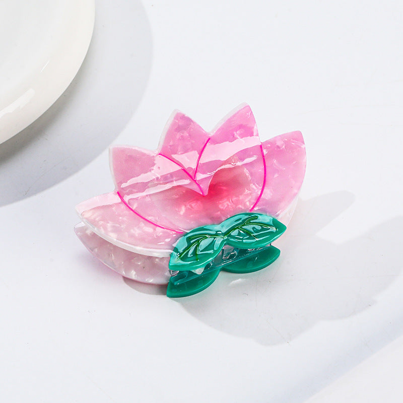 High Stylish Textured Creative Lotus Shark Catch Barrettes