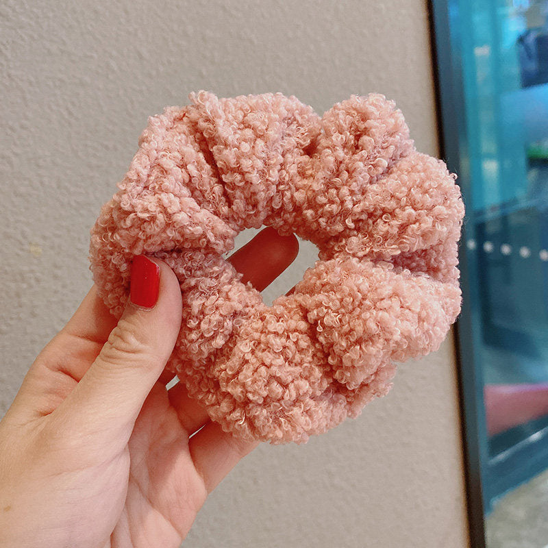 Korean new candy color high elastic cashmere hair ring