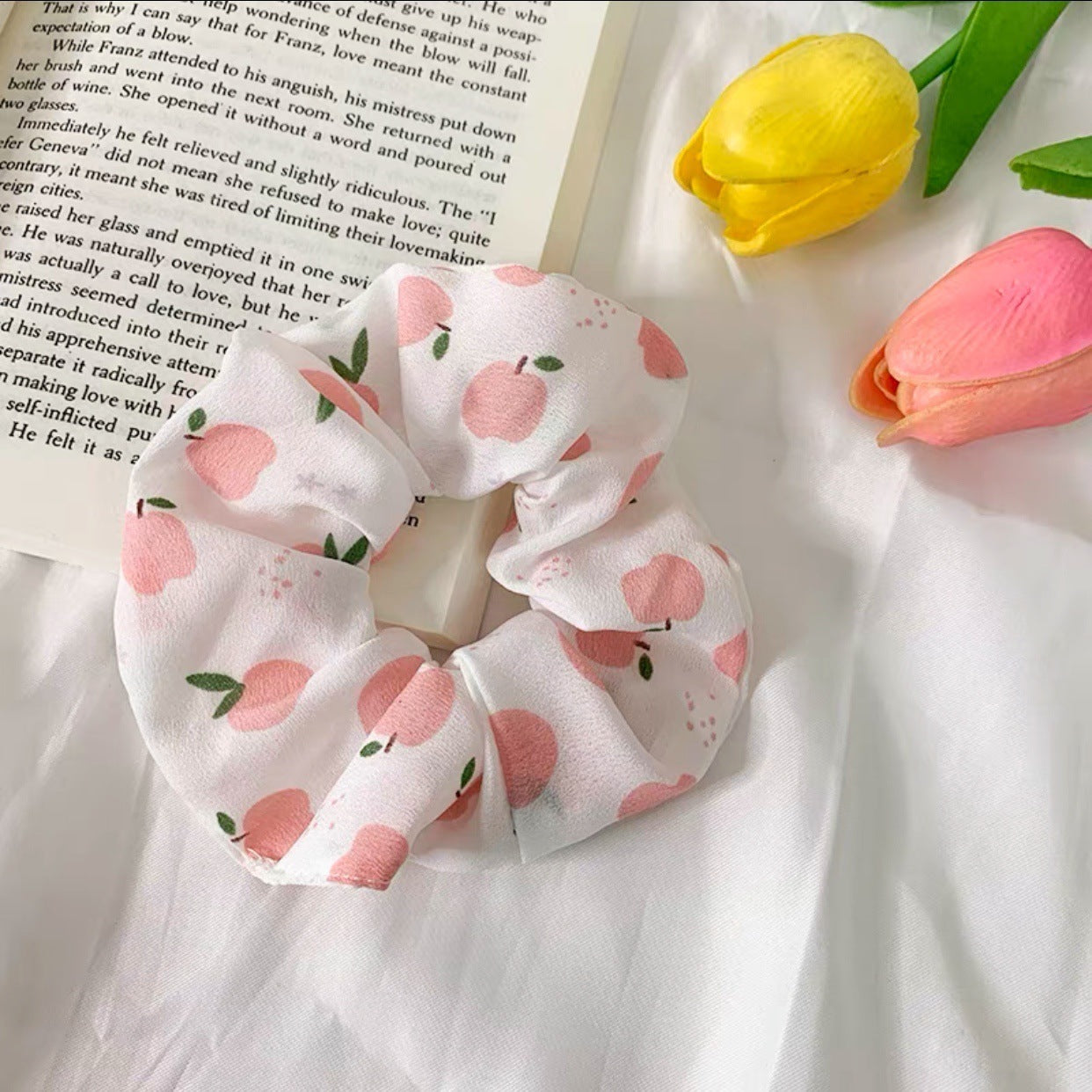 Korean Fruit Pig Large Intestine Hair Ring Organza Cute Japanese Rubber Band Female Tie