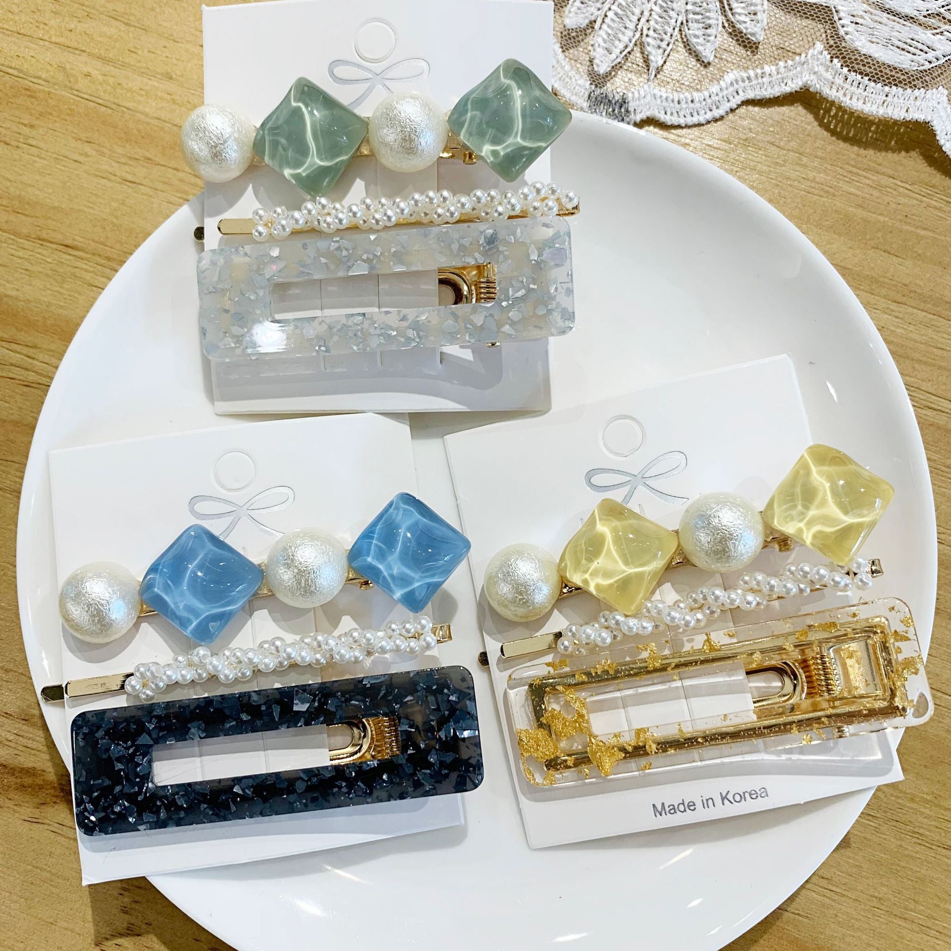Pearl set hair clip bobby pins hair pins