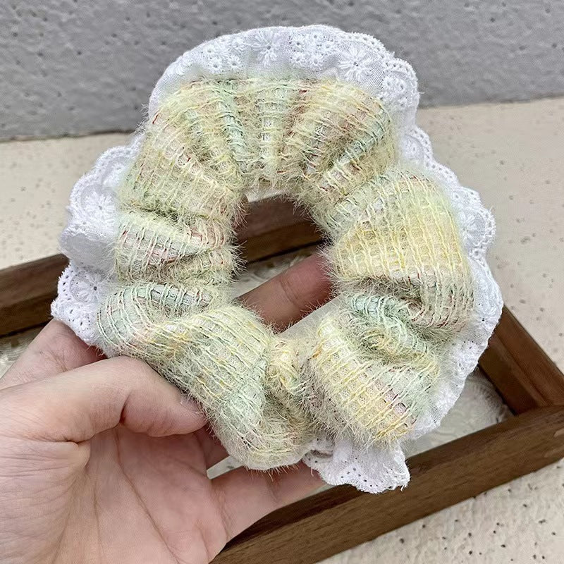 Plush Hair Ring Large Intestine Ring Candy Color Hair Rope