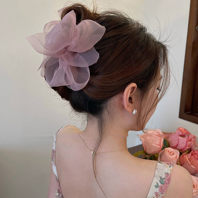 Mesh Bow New Headwear Temperament Large Hair Clip