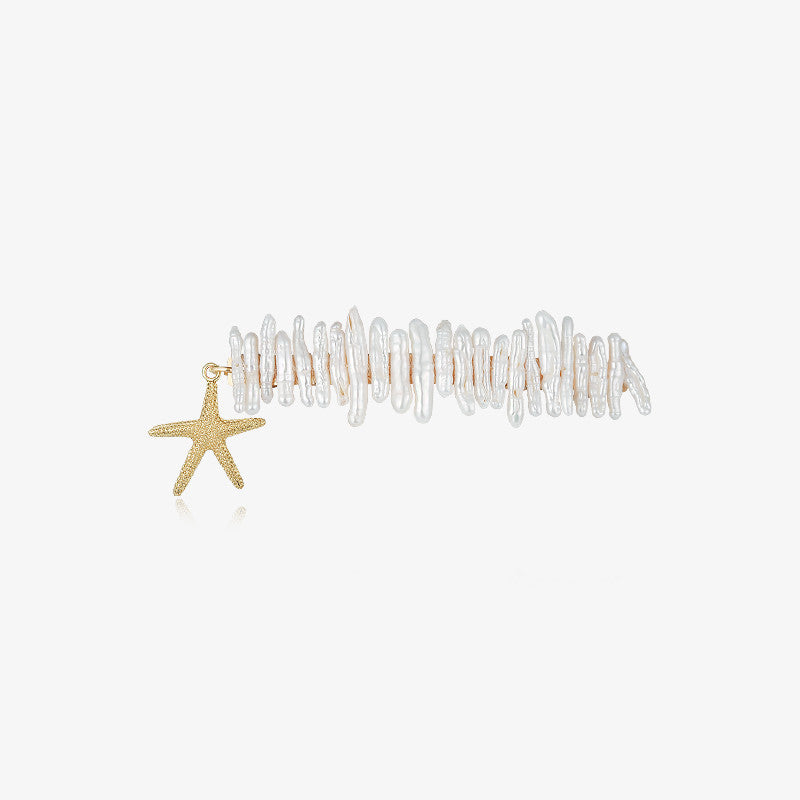 Popular Pearl starfish hairpin one word clip hair ornament