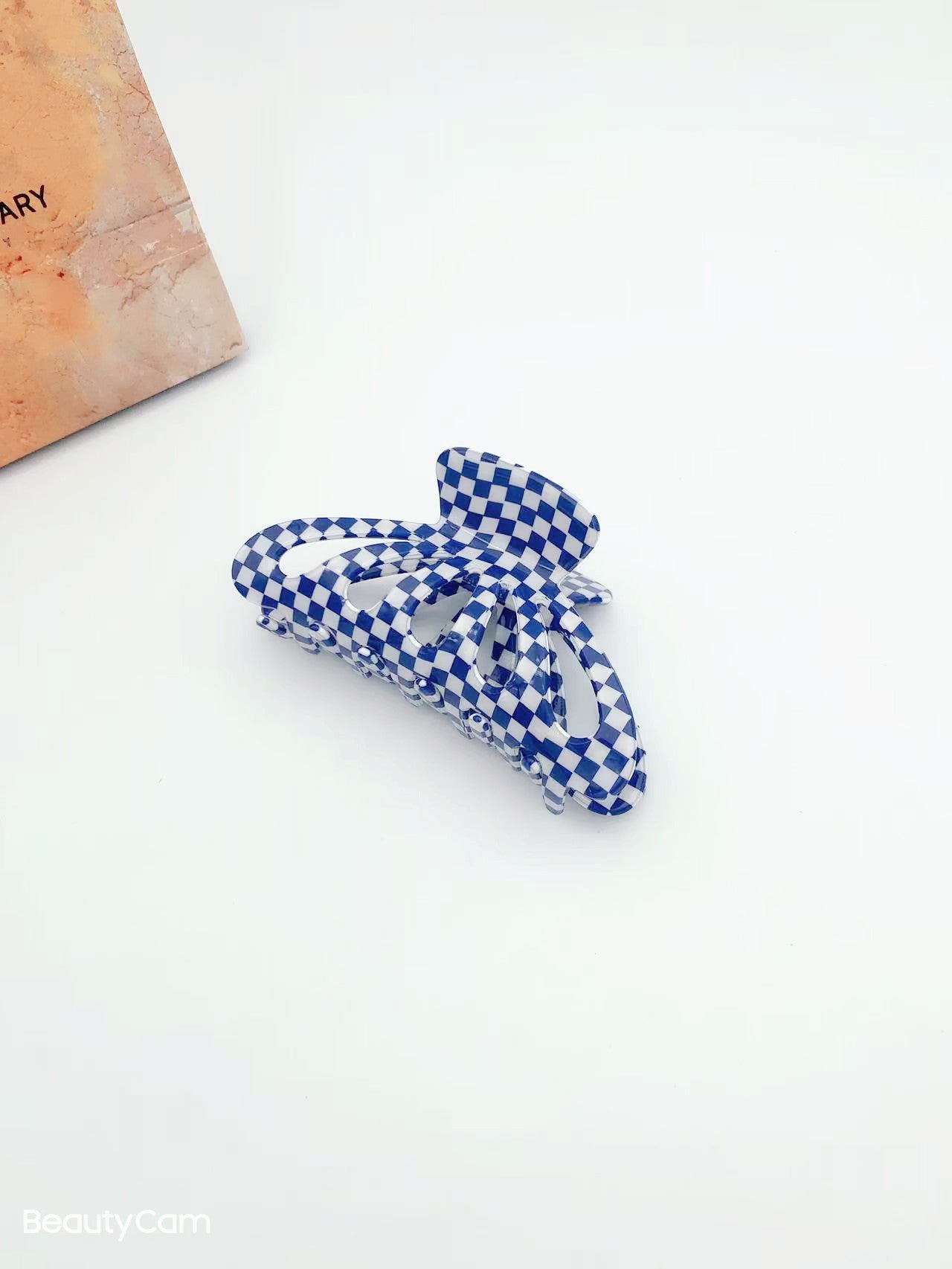 9CM Plaid Barrettes Girly Temperamental Hollow Grip