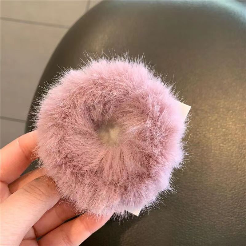 Plush Hair Ring Large Intestine Ring Candy Color Hair Rope