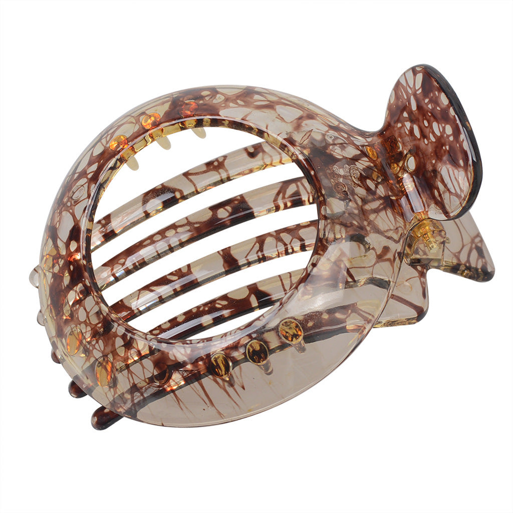 European And American Stylish Round Hollow Hair Plug Barrettes