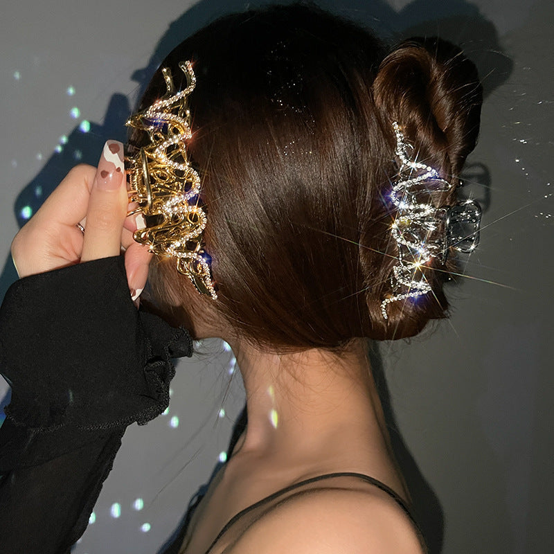 Lightning Metal Liquid Back Head Grip Barrettes Female Headdress