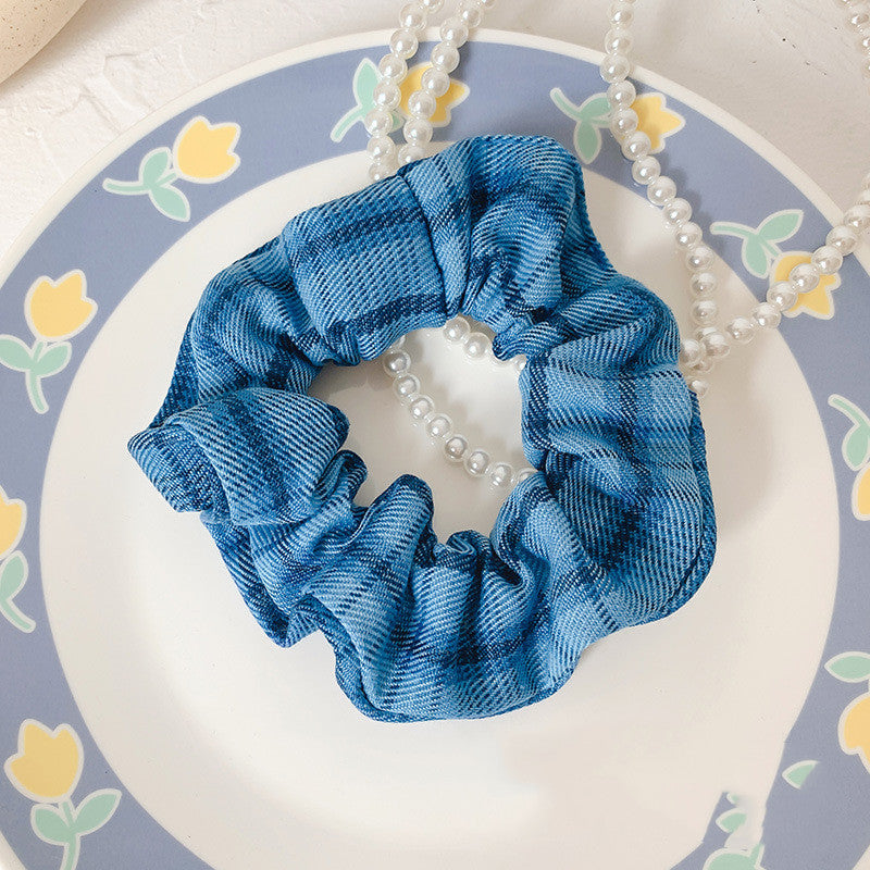 Blue intestine hair ring Medium Scrunchies Hair Rope Headwear