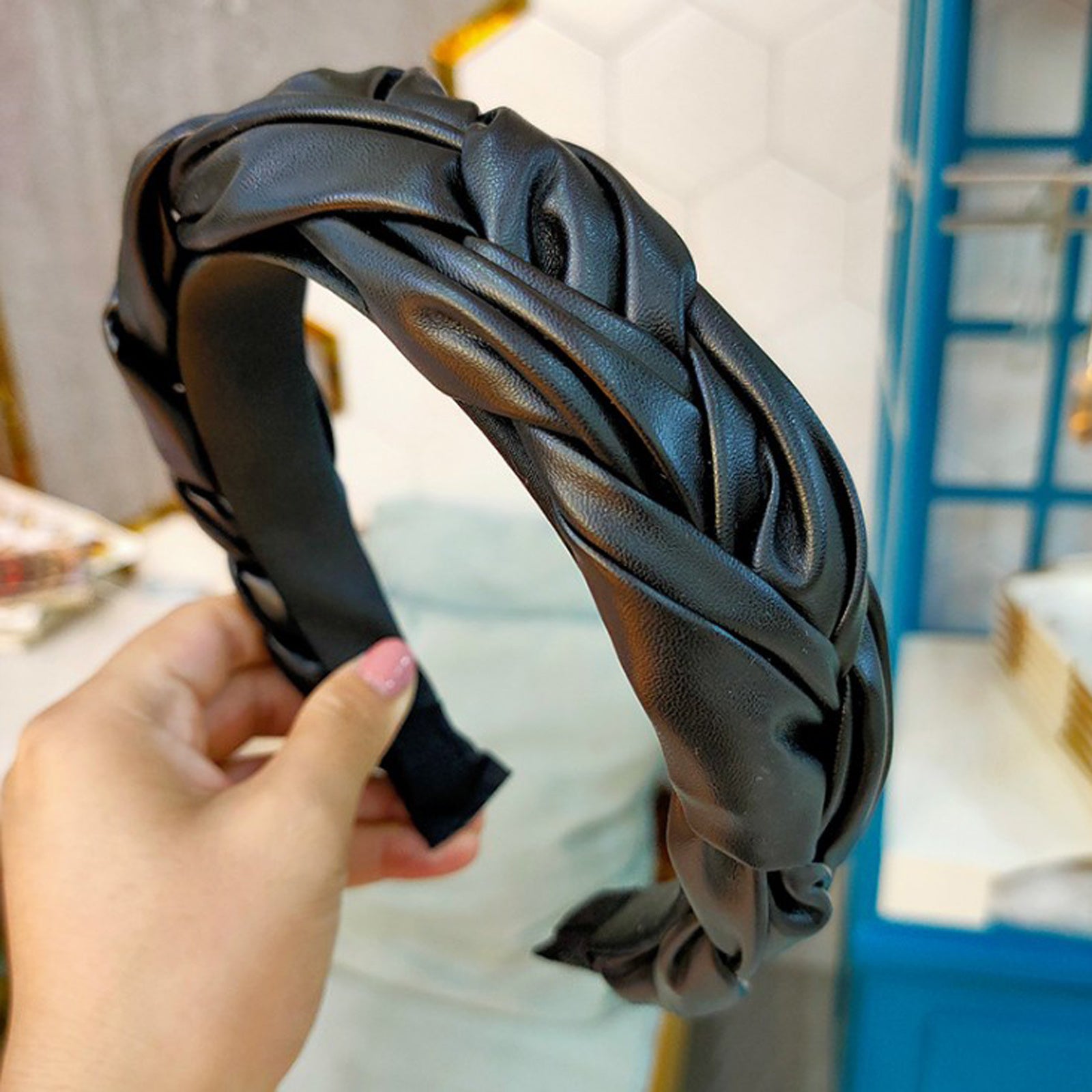 European and American Leather Twist Braid Headband