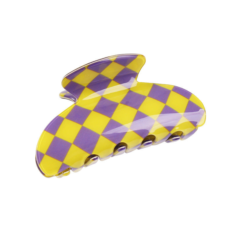 Women's Simple Acetate Checkerboard Hair Clip