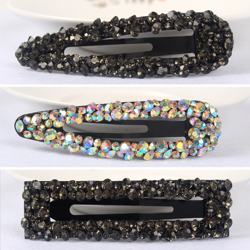 Diamond Colorful Crystals Rectangular BB Clip Break Hair Side Bang Clip