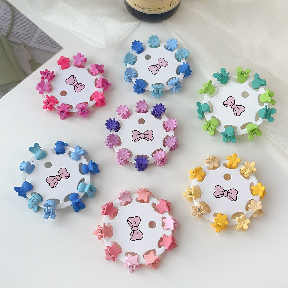 New Children's Barrettes 10 PCs Colorful Cartoon Baby Small Jaw Clip Bangs Broken Hair Princess Hairstyle Mini Hairpin