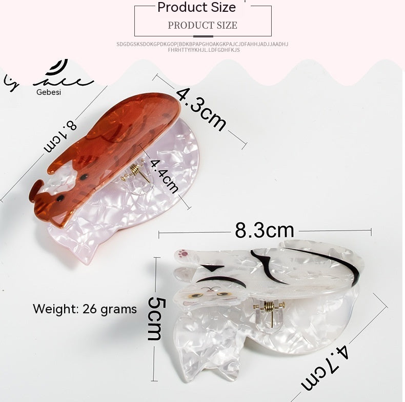 Cat Cartoon Print Grip Jewelry Headdress Barrettes