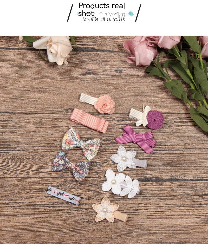 Japanese And Korean Girls Flower Bow Tie Children Korean Style Lace Pearl Barrettes Suit