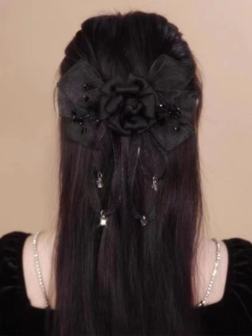 Best Gauze Ribbon Crystal Clip Hair Accessories