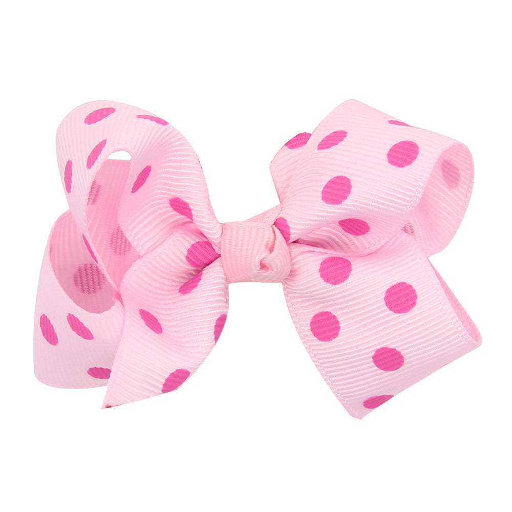 Girls' Polka Dot Print Bow Hair Clip
