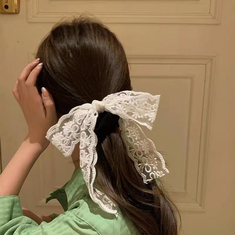 Female Sweet Desire Mesh Bow Hair Clip