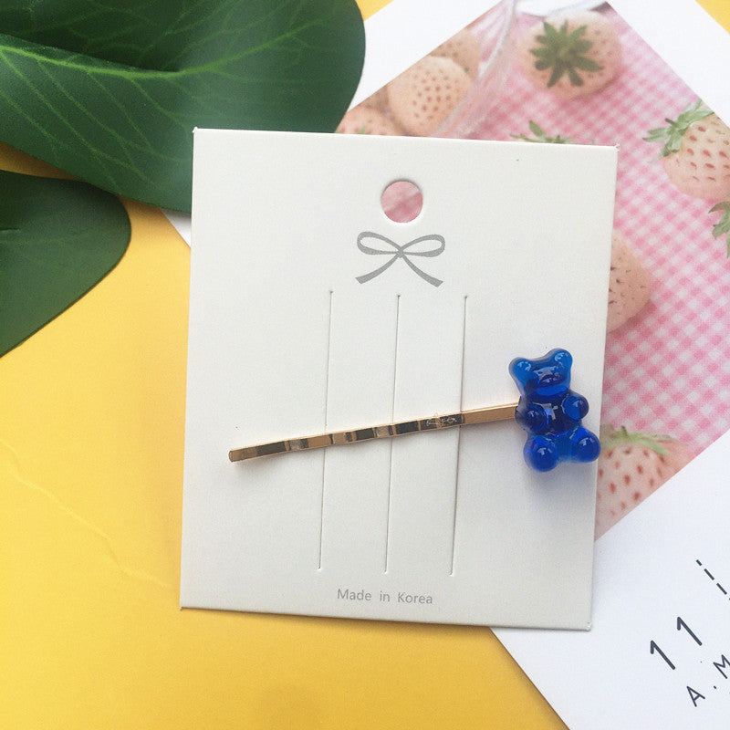 Acrylic Jelly Bear Candy Color Hair Clip