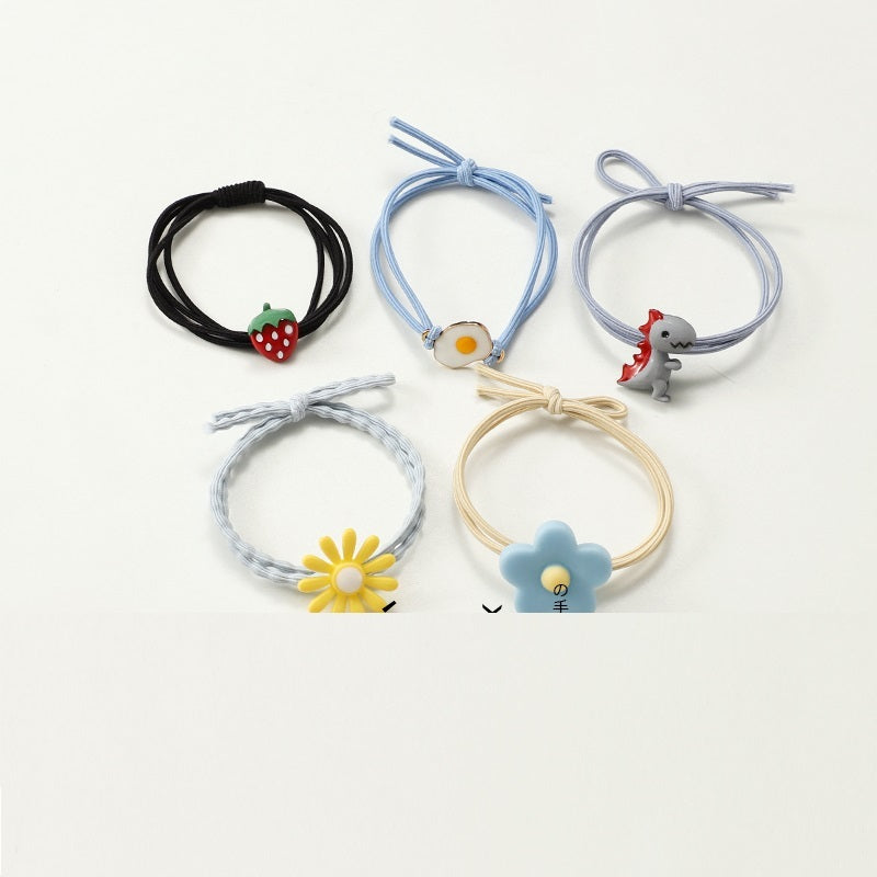 Cute Soft Rubber Cartoon Hair Band Little Girl Hair Elastic Band Hair RopeHair Ring