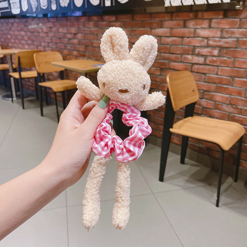 Simple And Cute Bear Plush Large Intestine Hair Ring
