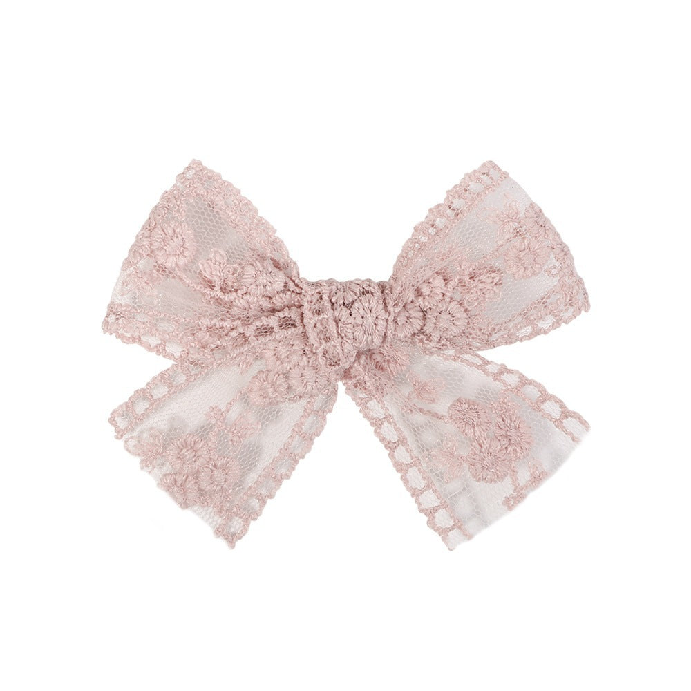 Children's Bow Lace Embroidery Barrettes