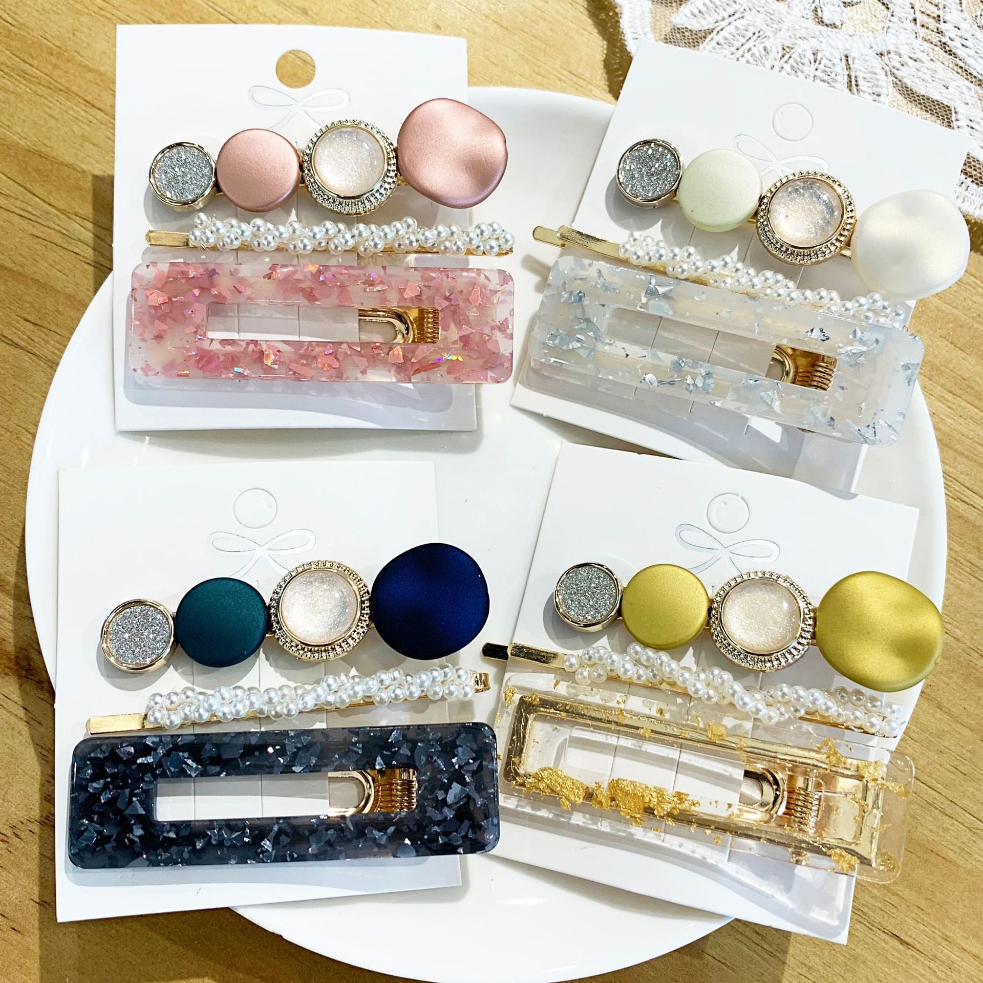 Pearl set hair clip bobby pins hair pins