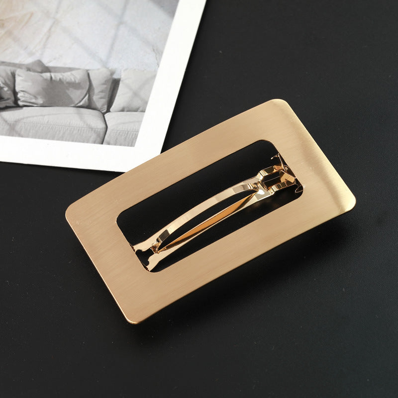 Large Rectangular Hollow Barrettes Brushed