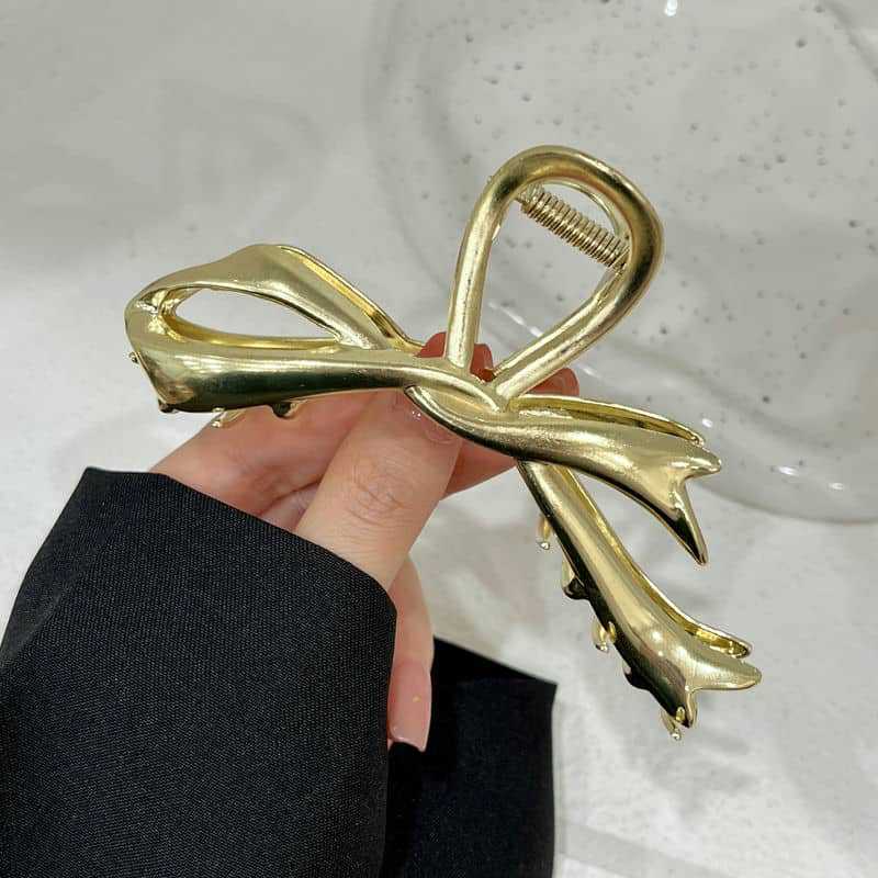 Best Ribbon Bowknot Barrettes Women's High-end Metal Clip