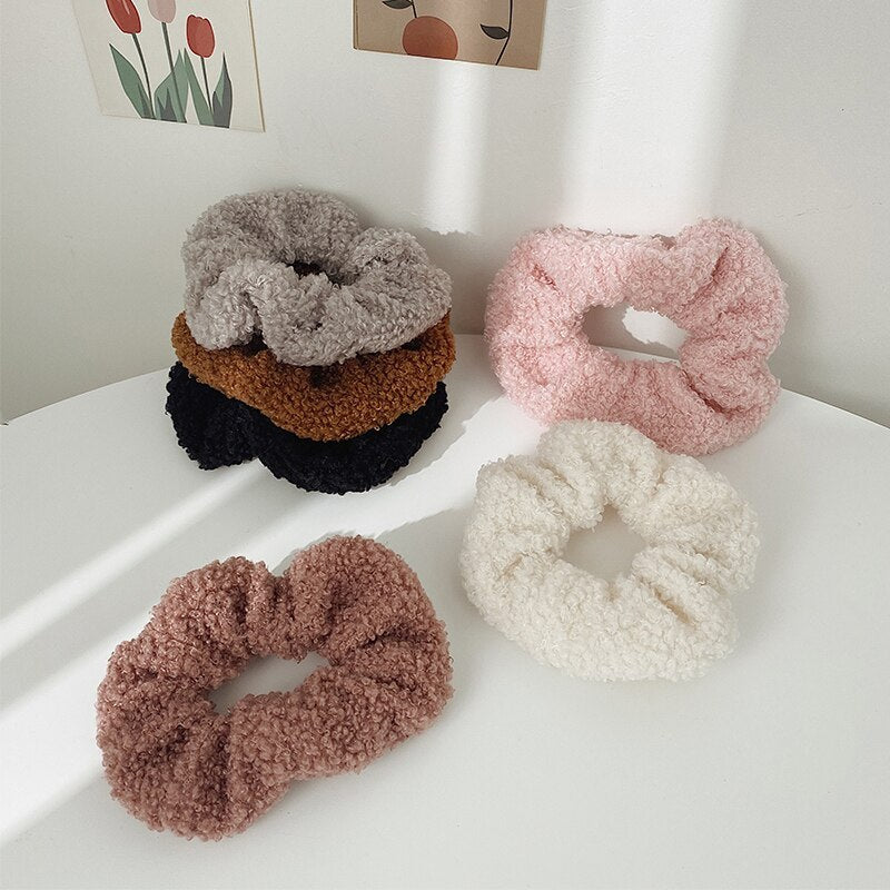 Korean new candy color high elastic cashmere hair ring