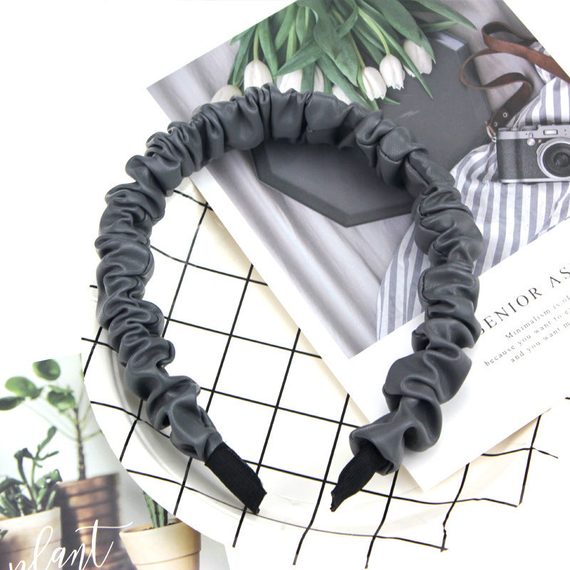 Folded Headband High-End Leather Simple And Versatile