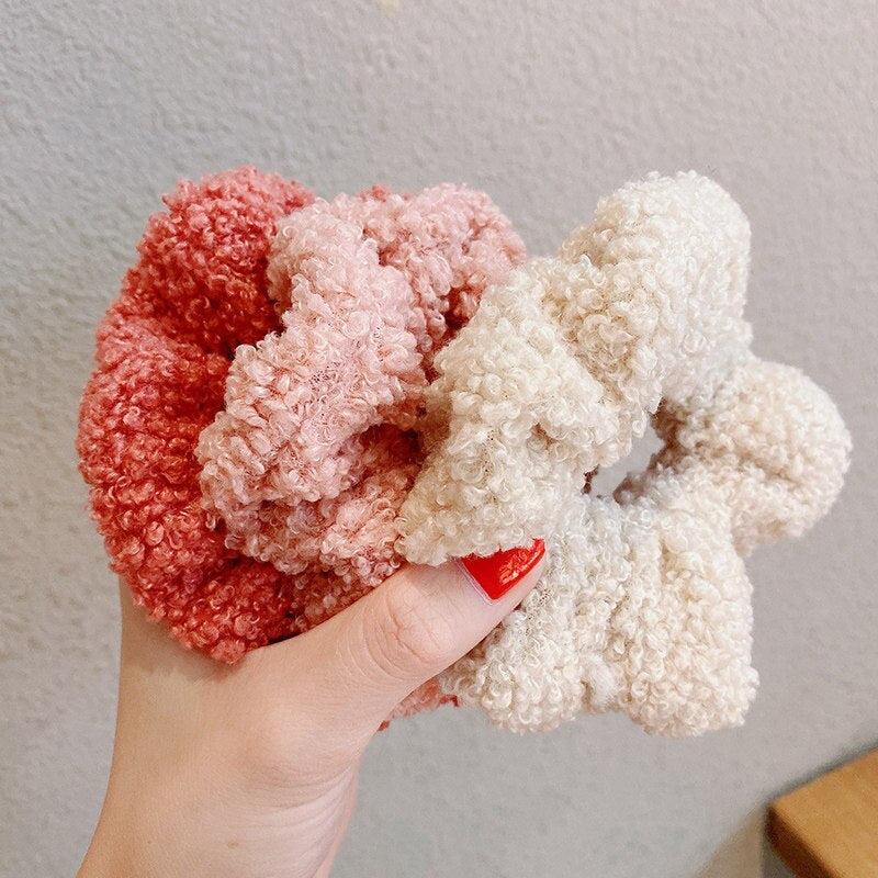 Korean new candy color high elastic cashmere hair ring