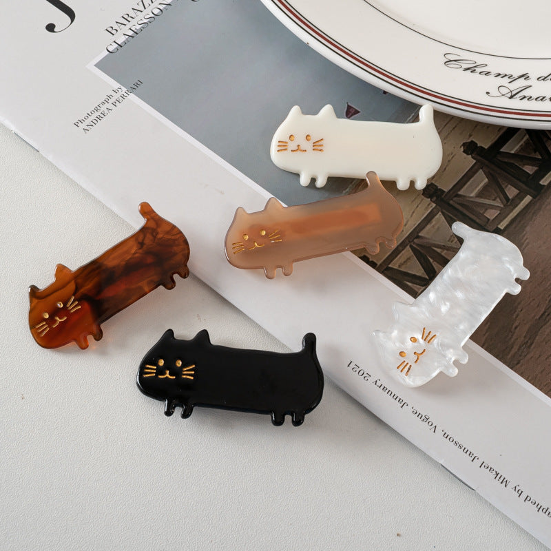 Cute Cartoon Cat Styling Acrylic Bangs Broken Hair Clip